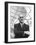 Robert Moses in Front of the New York's World Fair Signature Structure, the Unisphere-null-Framed Photo