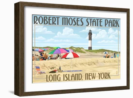 Robert Moses State Park, Long Island, New York-Lantern Press-Framed Art Print