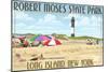 Robert Moses State Park, Long Island, New York-Lantern Press-Mounted Art Print