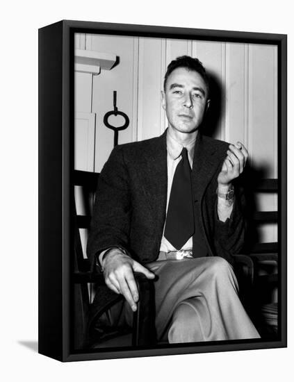 Robert Oppenheimer at the Clinton Engineer Works (Oak Ridge) of the Manhattan Project-null-Framed Stretched Canvas