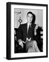 Robert Oppenheimer at the Clinton Engineer Works (Oak Ridge) of the Manhattan Project-null-Framed Photo