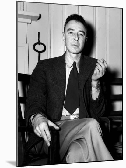 Robert Oppenheimer at the Clinton Engineer Works (Oak Ridge) of the Manhattan Project-null-Mounted Photo