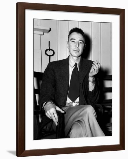 Robert Oppenheimer at the Clinton Engineer Works (Oak Ridge) of the Manhattan Project-null-Framed Photo