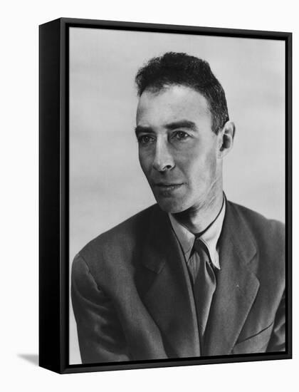 Robert Oppenheimer, Atomic Physicist and Head the Manhattan Project's Secret Weapons Laboratory-null-Framed Stretched Canvas