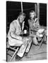 Robert Redford and Jane Fonda sur le tournage du film La Poursuite Impitoyable THE CHASE d'ArthurPe-null-Stretched Canvas