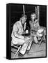 Robert Redford and Jane Fonda sur le tournage du film La Poursuite Impitoyable THE CHASE d'ArthurPe-null-Framed Stretched Canvas