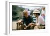 Robert Redford and Meryl Streep sur le tournage du film Out of Africa by Sydney Pollack, 1985 (phot-null-Framed Photo