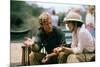 Robert Redford and Meryl Streep sur le tournage du film Out of Africa by Sydney Pollack, 1985 (phot-null-Mounted Photo