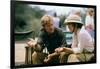 Robert Redford and Meryl Streep sur le tournage du film Out of Africa by Sydney Pollack, 1985 (phot-null-Framed Photo