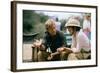 Robert Redford and Meryl Streep sur le tournage du film Out of Africa by Sydney Pollack, 1985 (phot-null-Framed Photo