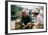 Robert Redford and Meryl Streep sur le tournage du film Out of Africa by Sydney Pollack, 1985 (phot-null-Framed Photo