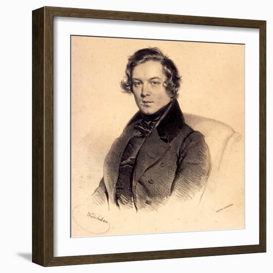 Robert Schumann (1810-185), 1839-Josef Kriehuber-Framed Giclee Print
