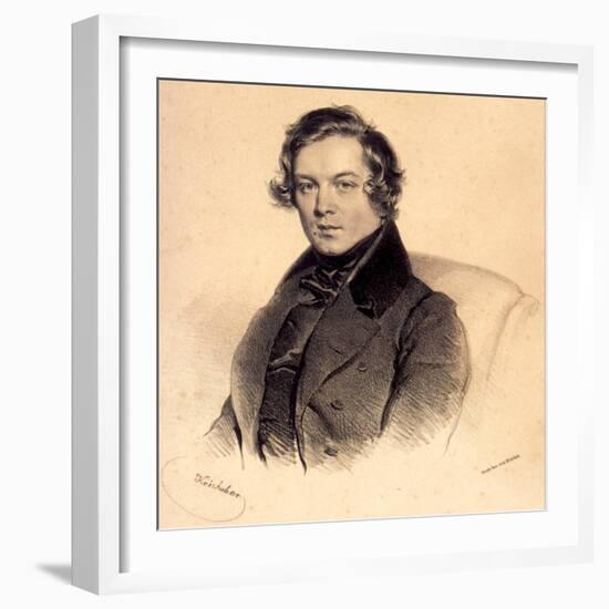 Robert Schumann (1810-185), 1839-Josef Kriehuber-Framed Giclee Print