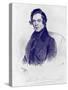 Robert Schumann drawing by-Josef Kriehuber-Stretched Canvas