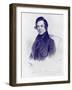 Robert Schumann drawing by-Josef Kriehuber-Framed Giclee Print