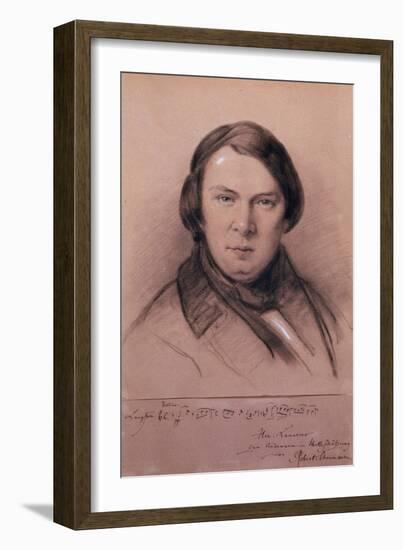 Robert Schumann, German Composer, Mid-19th Century-Jean Joseph Bonaventure Laurens-Framed Giclee Print
