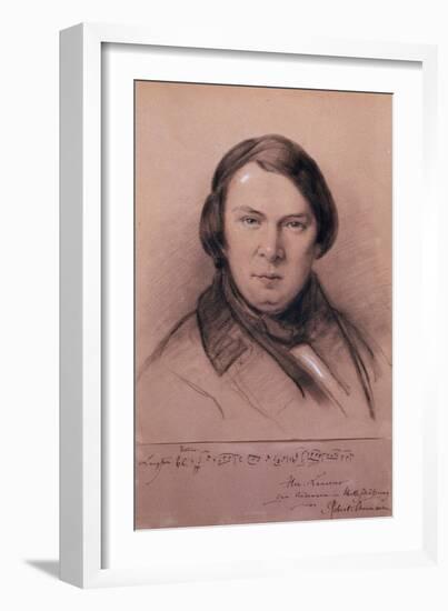 Robert Schumann, German Composer, Mid-19th Century-Jean Joseph Bonaventure Laurens-Framed Giclee Print