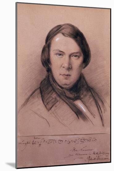 Robert Schumann, German Composer, Mid-19th Century-Jean Joseph Bonaventure Laurens-Mounted Giclee Print