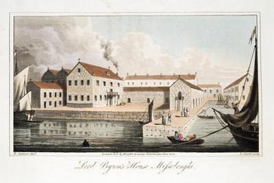 Lord Byron's House at Missolonghi, from the Last Days of Lord Byron by William Parry, Pub. 1825
