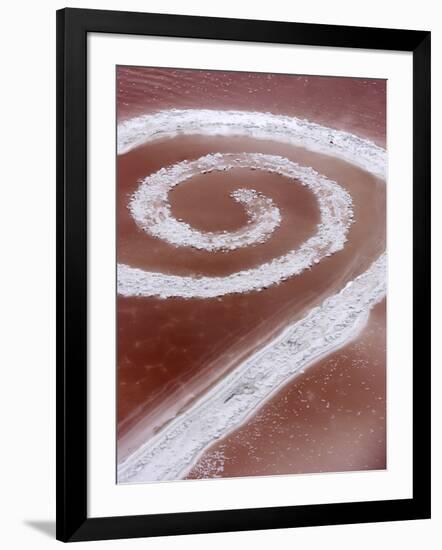 Robert Smithson's Spiral Jetty in the Great Salt Lake-null-Framed Photographic Print