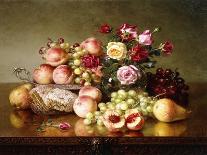 Fruit Still-life with Roses and Honeycomb. 1904-Robert Spear Dunning-Framed Stretched Canvas
