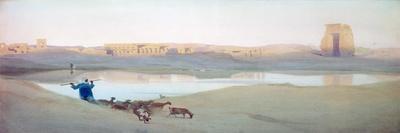 Sacred Lake, Karnak, Egypt, C1900-Robert Talbot Kelly-Framed Stretched Canvas