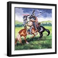 Robert the Bruce, King of Scotland About to Kill Sir Henry De Bohum-Ron Embleton-Framed Giclee Print