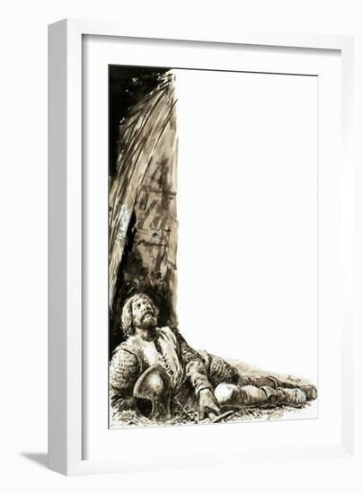 Robert the Bruce Watching a Spider Rebuild its Web-C.l. Doughty-Framed Giclee Print