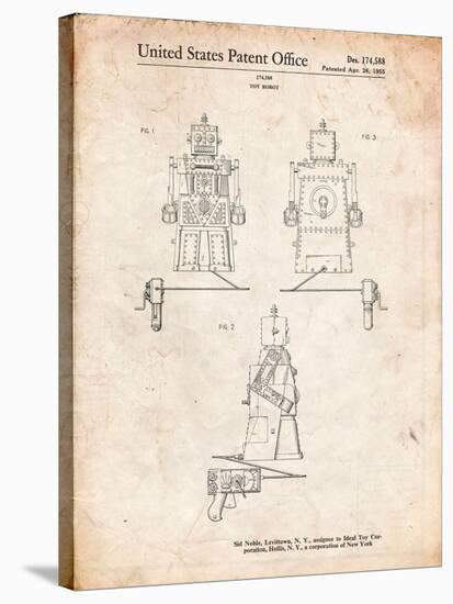 Robert the Robot 1955 Toy Robot Patent-Cole Borders-Stretched Canvas