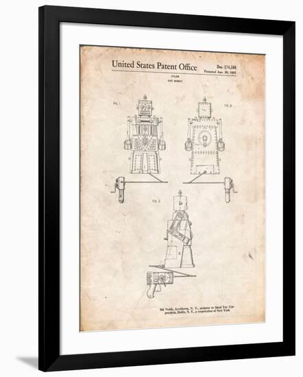 Robert the Robot 1955 Toy Robot Patent-Cole Borders-Framed Art Print