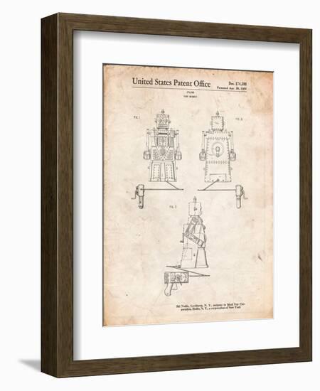 Robert the Robot 1955 Toy Robot Patent-Cole Borders-Framed Art Print