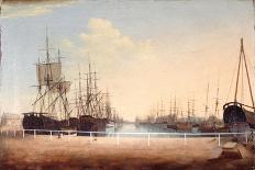 West View of the New Dock at Kingston Upon Hull-Robert Thew-Mounted Giclee Print