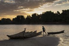 Madagascar, Salary, a Pirogue Sailing in the Blue Sea-Roberto Cattini-Photographic Print