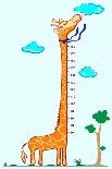 Kids Height Scale in Giraffe Vector Illustration-Roberto Chicano-Art Print