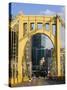 Roberto Clemente Bridge (6th Street Bridge) over the Allegheny River, Pittsburgh, Pennsylvania, Uni-Richard Cummins-Stretched Canvas