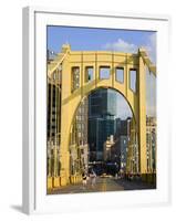 Roberto Clemente Bridge (6th Street Bridge) over the Allegheny River, Pittsburgh, Pennsylvania, Uni-Richard Cummins-Framed Photographic Print