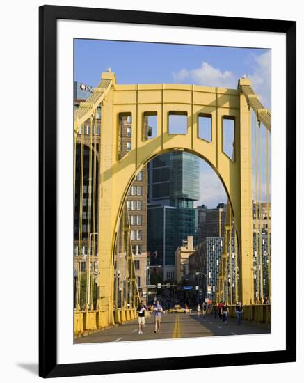 Roberto Clemente Bridge (6th Street Bridge) over the Allegheny River, Pittsburgh, Pennsylvania, Uni-Richard Cummins-Framed Photographic Print