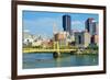 Roberto Clemente Bridge and Skyscrapers in Downtown Pittsburgh, Pennsylvania, Usa.-SeanPavonePhoto-Framed Photographic Print