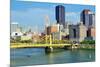 Roberto Clemente Bridge and Skyscrapers in Downtown Pittsburgh, Pennsylvania, Usa.-SeanPavonePhoto-Mounted Photographic Print