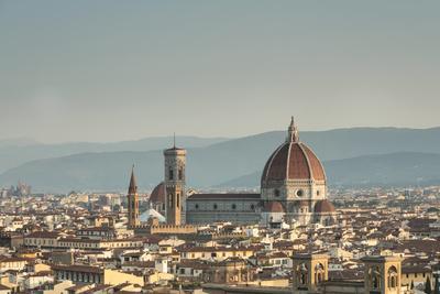 View of the Duomo with Brunelleschi Dome and Basilica di Santa Croce from Piazzale Michelangelo Flo