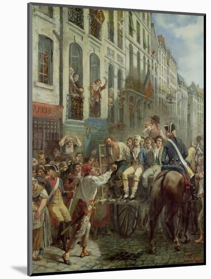 Robespierre (1758-94) and Saint-Just (1767-94) Leaving for the Guillotine, 28th July 1794, 1884-Alfred Mouillard-Mounted Giclee Print