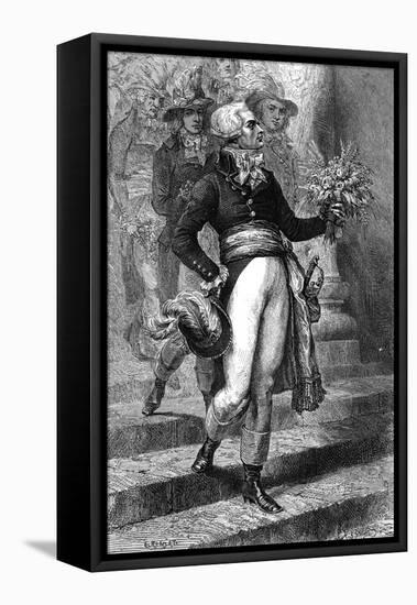 Robespierre and Flowers-E Ronjat-Framed Stretched Canvas