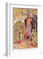 Robin and His Men Kneel to the King, C.1920-Walter Crane-Framed Giclee Print