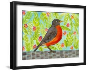 Robin Bird Watercolor-null-Framed Art Print