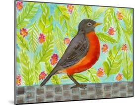 Robin Bird Watercolor-null-Mounted Art Print