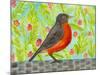 Robin Bird Watercolor-null-Mounted Art Print