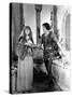 Robin des Bois ROBIN HOOD by Allan Dwan with Douglas Fairbanks Sr., Enid Bennett, 1922 (b/w photo)-null-Stretched Canvas