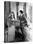 Robin des Bois ROBIN HOOD by Allan Dwan with Douglas Fairbanks Sr., Enid Bennett, 1922 (b/w photo)-null-Stretched Canvas