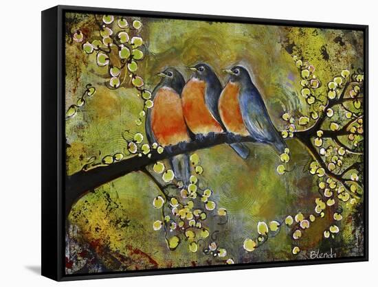 Robin Family-Blenda Tyvoll-Framed Stretched Canvas