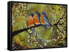 Robin Family-Blenda Tyvoll-Framed Stretched Canvas